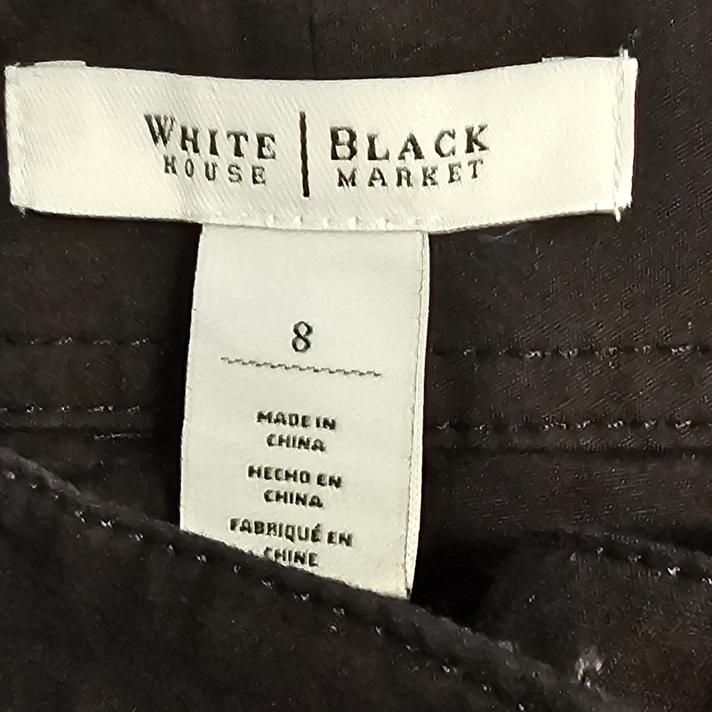 White House Black Market Cargo Capri Black Pants Size 8 - Picture 6 of 7